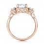 18k Rose Gold 18k Rose Gold Custom Three Stone Diamond Halo Engagement Ring - Front View -  101934 - Thumbnail