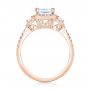 14k Rose Gold 14k Rose Gold Custom Three Stone Diamond Halo Engagement Ring - Front View -  103204 - Thumbnail