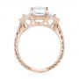 18k Rose Gold 18k Rose Gold Custom Three Stone Diamond Halo Engagement Ring - Front View -  103401 - Thumbnail