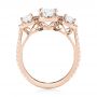 14k Rose Gold 14k Rose Gold Custom Three Stone Diamond Halo Engagement Ring - Front View -  103463 - Thumbnail