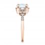 18k Rose Gold 18k Rose Gold Custom Three Stone Diamond Halo Engagement Ring - Side View -  101934 - Thumbnail