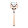 14k Rose Gold 14k Rose Gold Custom Three Stone Diamond Halo Engagement Ring - Side View -  101934 - Thumbnail