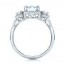 18k White Gold 18k White Gold Custom Three Stone Diamond Halo Engagement Ring - Front View -  101934 - Thumbnail