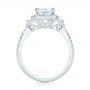 18k White Gold 18k White Gold Custom Three Stone Diamond Halo Engagement Ring - Front View -  103204 - Thumbnail