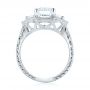  Platinum Custom Three Stone Diamond Halo Engagement Ring - Front View -  103401 - Thumbnail
