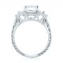 14k White Gold 14k White Gold Custom Three Stone Diamond Halo Engagement Ring - Front View -  103401 - Thumbnail