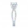  Platinum Platinum Custom Three Stone Diamond Halo Engagement Ring - Side View -  103204 - Thumbnail