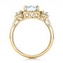 18k Yellow Gold 18k Yellow Gold Custom Three Stone Diamond Halo Engagement Ring - Front View -  101934 - Thumbnail