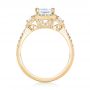 14k Yellow Gold 14k Yellow Gold Custom Three Stone Diamond Halo Engagement Ring - Front View -  103204 - Thumbnail