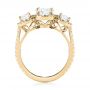 14k Yellow Gold 14k Yellow Gold Custom Three Stone Diamond Halo Engagement Ring - Front View -  103463 - Thumbnail