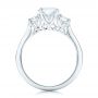 Custom Three Stone Diamond Mokume Engagement Ring - Front View -  102199 - Thumbnail