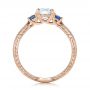 18k Rose Gold 18k Rose Gold Custom Three-stone Diamond And Blue Sapphire Engagement Ring - Front View -  102141 - Thumbnail