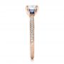 18k Rose Gold 18k Rose Gold Custom Three-stone Diamond And Blue Sapphire Engagement Ring - Side View -  102141 - Thumbnail