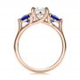 14k Rose Gold 14k Rose Gold Custom Three Stone Diamond And Sapphire Engagement Ring - Front View -  100483 - Thumbnail