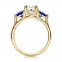 14k Yellow Gold 14k Yellow Gold Custom Three Stone Diamond And Sapphire Engagement Ring - Front View -  100483 - Thumbnail