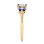 14k Yellow Gold 14k Yellow Gold Custom Three Stone Diamond And Sapphire Engagement Ring - Side View -  100483 - Thumbnail