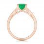 14k Rose Gold 14k Rose Gold Custom Three Stone Emerald And Diamond Engagement Ring - Front View -  102741 - Thumbnail