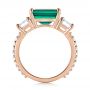 14k Rose Gold 14k Rose Gold Custom Three Stone Emerald And Diamond Engagement Ring - Front View -  103528 - Thumbnail