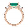 14k Rose Gold 14k Rose Gold Custom Three Stone Emerald And Diamond Engagement Ring - Front View -  103528 - Thumbnail