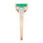 14k Rose Gold 14k Rose Gold Custom Three Stone Emerald And Diamond Engagement Ring - Side View -  102741 - Thumbnail