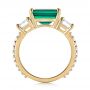18k Yellow Gold 18k Yellow Gold Custom Three Stone Emerald And Diamond Engagement Ring - Front View -  103528 - Thumbnail