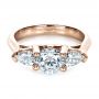 18k Rose Gold 18k Rose Gold Custom Three Stone Engagement Ring - Flat View -  1438 - Thumbnail