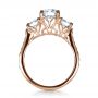 18k Rose Gold 18k Rose Gold Custom Three Stone Engagement Ring - Front View -  1315 - Thumbnail