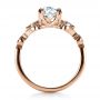 18k Rose Gold 18k Rose Gold Custom Three Stone Engagement Ring - Front View -  1399 - Thumbnail