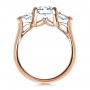18k Rose Gold 18k Rose Gold Custom Three Stone Engagement Ring - Front View -  1438 - Thumbnail