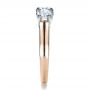 14k Rose Gold And Platinum 14k Rose Gold And Platinum Custom Three Stone Engagement Ring - Side View -  1412 - Thumbnail