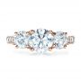 18k Rose Gold 18k Rose Gold Custom Three Stone Engagement Ring - Top View -  1315 - Thumbnail