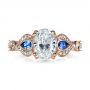 18k Rose Gold 18k Rose Gold Custom Three Stone Engagement Ring - Top View -  1399 - Thumbnail