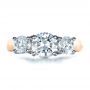 14k Rose Gold And Platinum 14k Rose Gold And Platinum Custom Three Stone Engagement Ring - Top View -  1412 - Thumbnail