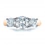 18k Rose Gold And 18K Gold 18k Rose Gold And 18K Gold Custom Three Stone Engagement Ring - Top View -  1412 - Thumbnail