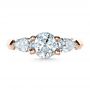 18k Rose Gold 18k Rose Gold Custom Three Stone Engagement Ring - Top View -  1438 - Thumbnail