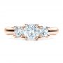 18k Rose Gold 18k Rose Gold Custom Three Stone Engagement Ring - Top View -  1458 - Thumbnail