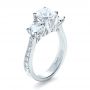18k White Gold 18k White Gold Custom Three Stone Engagement Ring - Three-Quarter View -  1315 - Thumbnail