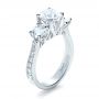 14k White Gold 14k White Gold Custom Three Stone Engagement Ring - Three-Quarter View -  1315 - Thumbnail