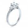  Platinum Custom Three Stone Engagement Ring - Three-Quarter View -  1386 - Thumbnail