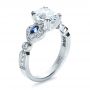  Platinum Custom Three Stone Engagement Ring - Three-Quarter View -  1399 - Thumbnail
