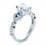 14k White Gold 14k White Gold Custom Three Stone Engagement Ring - Three-Quarter View -  1399 - Thumbnail