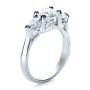  Platinum Custom Three Stone Engagement Ring - Three-Quarter View -  1438 - Thumbnail