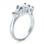 18k White Gold 18k White Gold Custom Three Stone Engagement Ring - Three-Quarter View -  1438 - Thumbnail