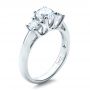  Platinum Custom Three Stone Engagement Ring - Three-Quarter View -  1458 - Thumbnail