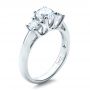 18k White Gold 18k White Gold Custom Three Stone Engagement Ring - Three-Quarter View -  1458 - Thumbnail