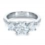 18k White Gold 18k White Gold Custom Three Stone Engagement Ring - Flat View -  1315 - Thumbnail