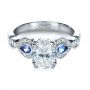  Platinum Custom Three Stone Engagement Ring - Flat View -  1399 - Thumbnail