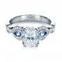 18k White Gold 18k White Gold Custom Three Stone Engagement Ring - Flat View -  1399 - Thumbnail