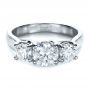 18k White Gold And 18K Gold 18k White Gold And 18K Gold Custom Three Stone Engagement Ring - Flat View -  1412 - Thumbnail