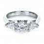  Platinum Custom Three Stone Engagement Ring - Flat View -  1438 - Thumbnail